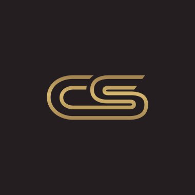 İlk harf logo çizgi benzersiz modern, altın rengi