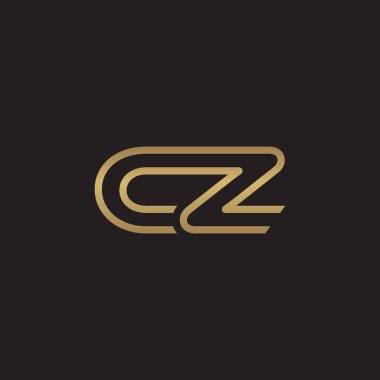 İlk harf logo çizgi benzersiz modern, altın rengi