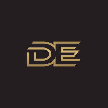 İlk harf logo çizgi benzersiz modern, altın rengi