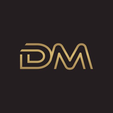 İlk harf logo çizgi benzersiz modern, altın rengi