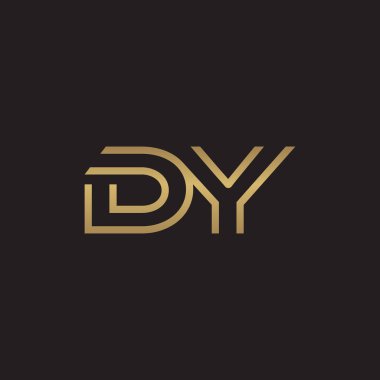 İlk harf logo çizgi benzersiz modern, altın rengi