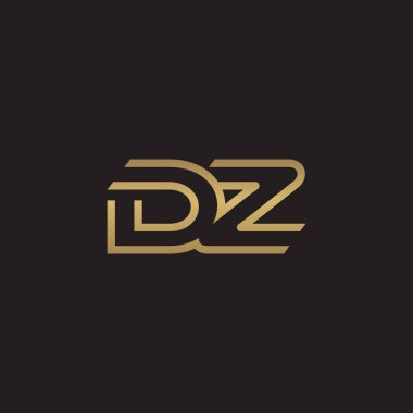 İlk harf logo çizgi benzersiz modern, altın rengi