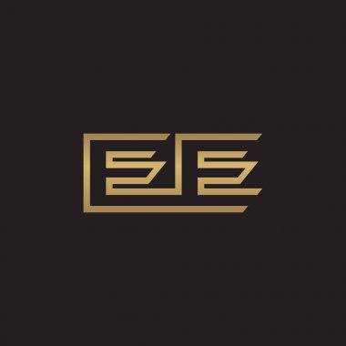 İlk harf logo çizgi benzersiz modern, altın rengi