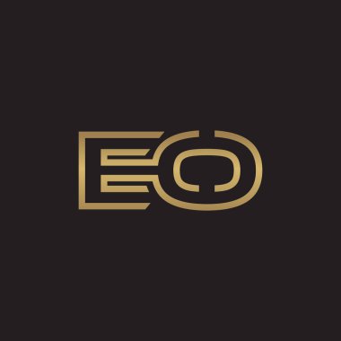 İlk harf logo çizgi benzersiz modern, altın rengi