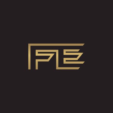 İlk harf logo çizgi benzersiz modern, altın rengi