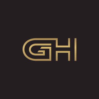 İlk harf logo çizgi benzersiz modern, altın rengi