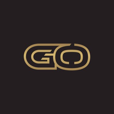 İlk harf logo çizgi benzersiz modern, altın rengi