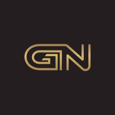 İlk harf logo çizgi benzersiz modern, altın rengi