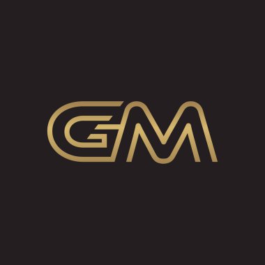 İlk harf logo çizgi benzersiz modern, altın rengi