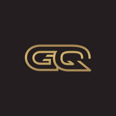 İlk harf logo çizgi benzersiz modern, altın rengi