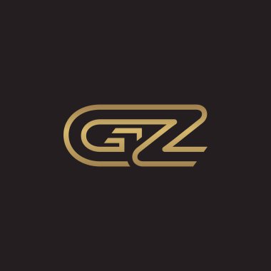 İlk harf logo çizgi benzersiz modern, altın rengi