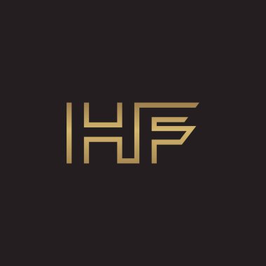İlk harf logo çizgi benzersiz modern, altın rengi