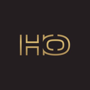 İlk harf logo çizgi benzersiz modern, altın rengi