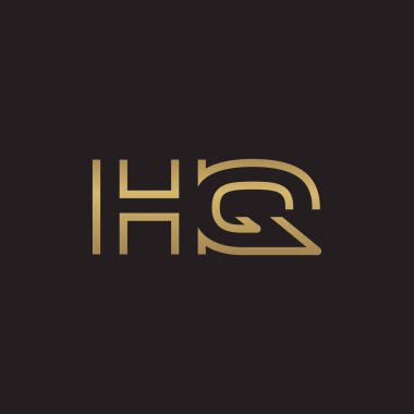 İlk harf logo çizgi benzersiz modern, altın rengi