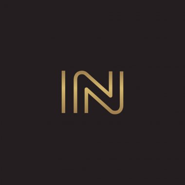 İlk harf logo çizgi benzersiz modern, altın rengi