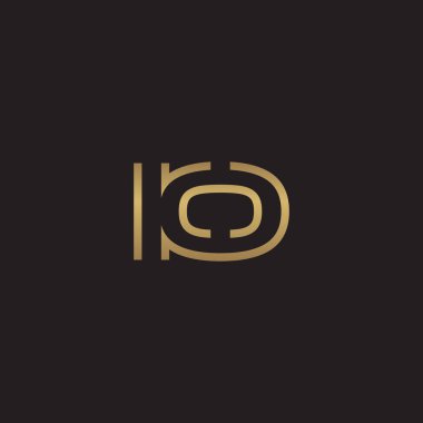 İlk harf logo çizgi benzersiz modern, altın rengi