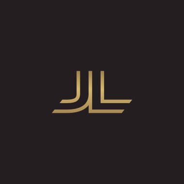 İlk harf logo çizgi benzersiz modern, altın rengi