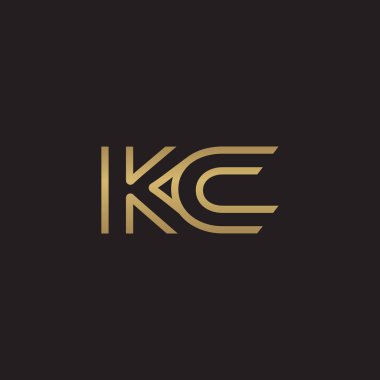 İlk harf logo çizgi benzersiz modern, altın rengi