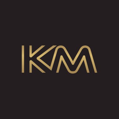 İlk harf logo çizgi benzersiz modern, altın rengi