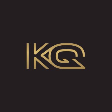 İlk harf logo çizgi benzersiz modern, altın rengi