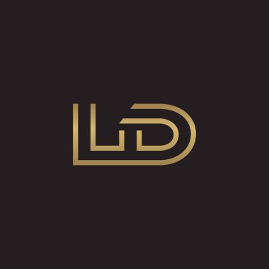 İlk harf logo çizgi benzersiz modern, altın rengi