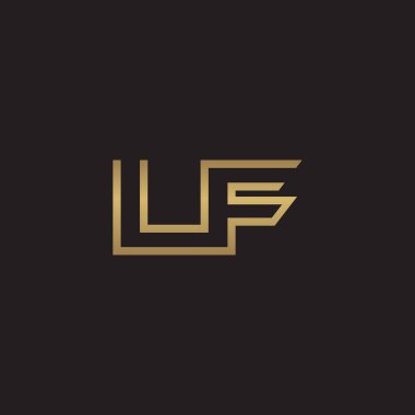 İlk harf logo çizgi benzersiz modern, altın rengi