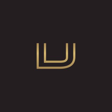 İlk harf logo çizgi benzersiz modern, altın rengi
