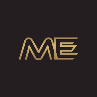 İlk harf logo çizgi benzersiz modern, altın rengi