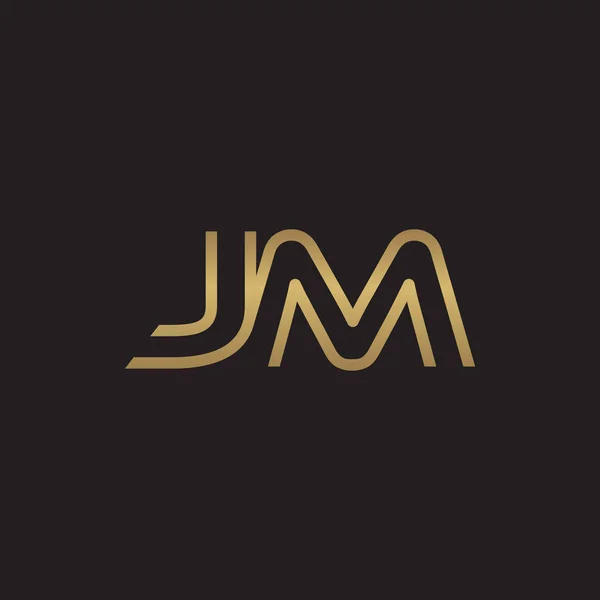 Harf Logo Çizgi Benzersiz Modern Altın Rengi — Stok Vektör