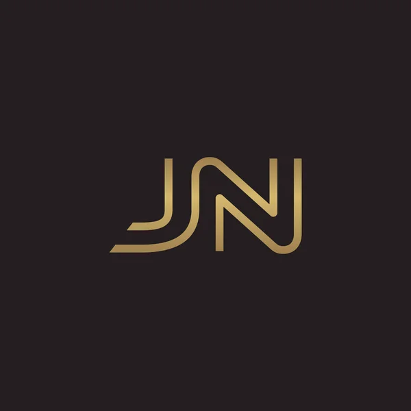 Harf Logo Çizgi Benzersiz Modern Altın Rengi — Stok Vektör