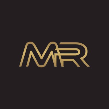 İlk harf logo çizgi benzersiz modern, altın rengi