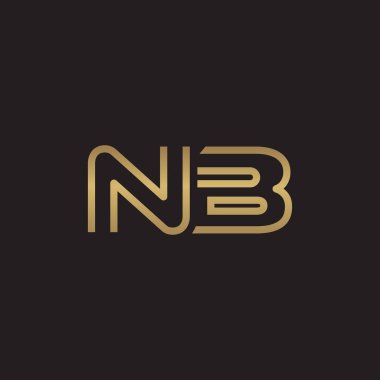 İlk harf logo çizgi benzersiz modern, altın rengi