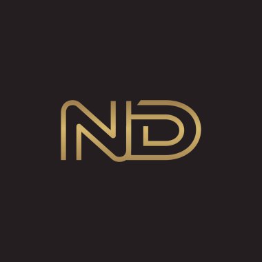 İlk harf logo çizgi benzersiz modern, altın rengi