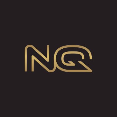 İlk harf logo çizgi benzersiz modern, altın rengi