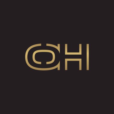 İlk harf logo çizgi benzersiz modern, altın rengi