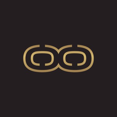 İlk harf logo çizgi benzersiz modern, altın rengi