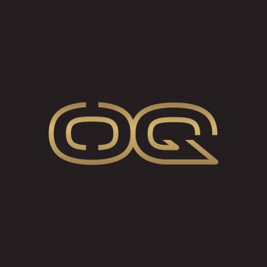 İlk harf logo çizgi benzersiz modern, altın rengi