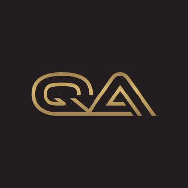 İlk harf logo çizgi benzersiz modern, altın rengi