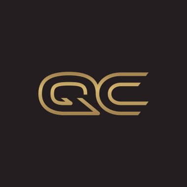 İlk harf logo çizgi benzersiz modern, altın rengi