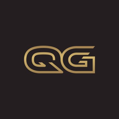 İlk harf logo çizgi benzersiz modern, altın rengi