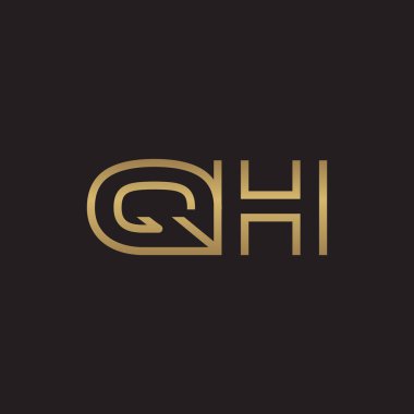 İlk harf logo çizgi benzersiz modern, altın rengi