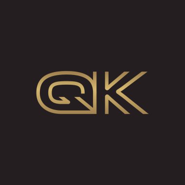 İlk harf logo çizgi benzersiz modern, altın rengi