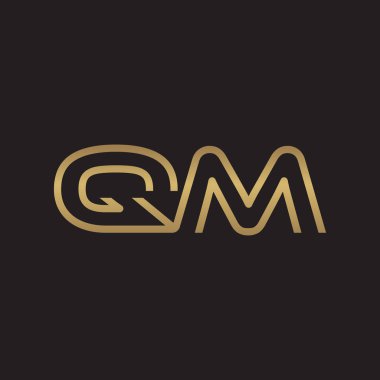 İlk harf logo çizgi benzersiz modern, altın rengi