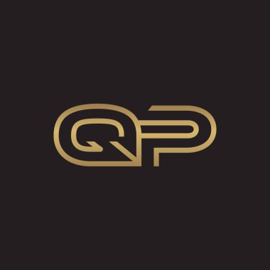 İlk harf logo çizgi benzersiz modern, altın rengi