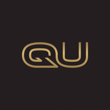 İlk harf logo çizgi benzersiz modern, altın rengi