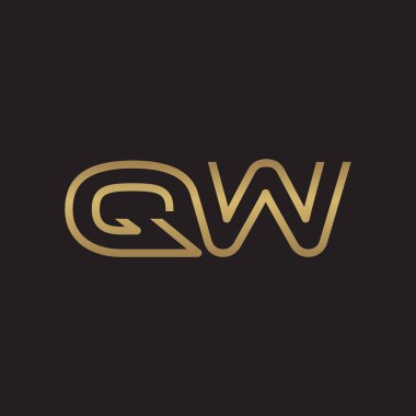 İlk harf logo çizgi benzersiz modern, altın rengi