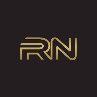 İlk harf logo çizgi benzersiz modern, altın rengi