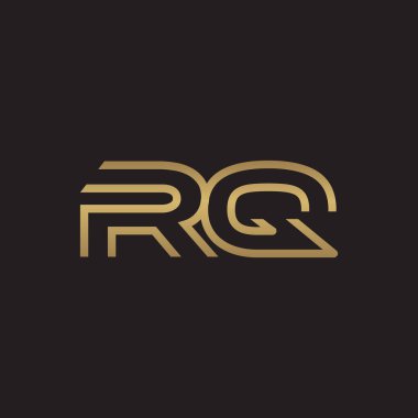 İlk harf logo çizgi benzersiz modern, altın rengi