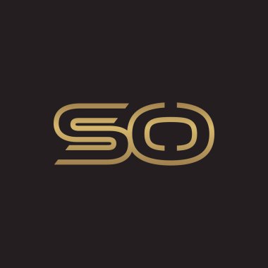 İlk harf logo çizgi benzersiz modern, altın rengi