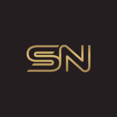 İlk harf logo çizgi benzersiz modern, altın rengi